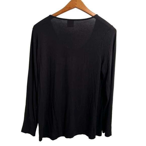 SOMA Long Sleeve Black Lounge Top Lightweight Sleepwear  Black Wmns. Size Medium - Picture 2 of 6